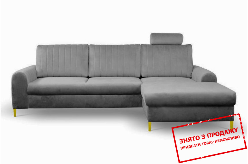Диван кутовий розкладний МОНАКО Велюто / MONACO Velluto Sic Velluto 18 правий ніжки золоті Perfect Home Польща Готовий до відправки