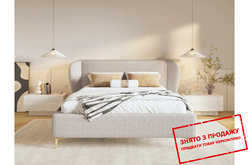 Ліжко (з основою під матрац) Perfect Home Аліано / Aliano 180x200 з м'яким ізголів'ям двоспальне