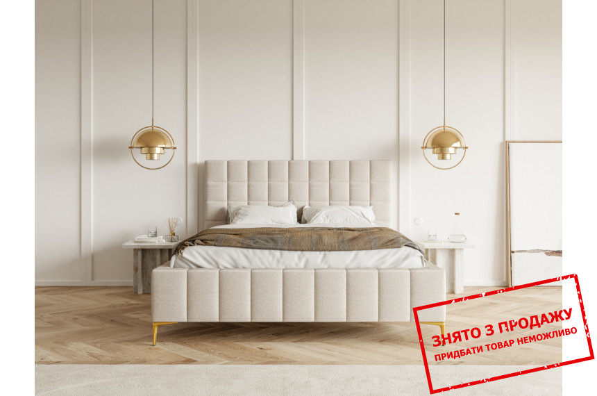 Ліжко (з основою під матрац) Perfect Home Грід / Grid 160x200 з м'яким ізголів'ям двоспальне