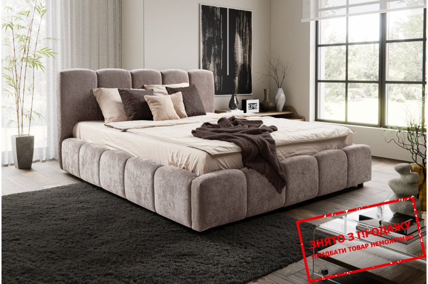 Ліжко (з основою під матрац) Perfect Home Нубія / Nubia 160x200 з м'яким ізголів'ям двоспальне