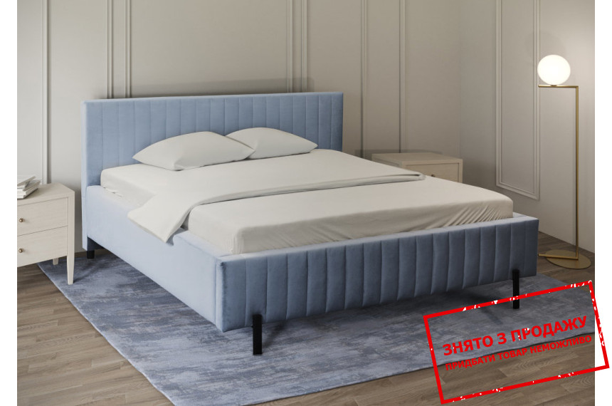 Ліжко (з основою під матрац) Perfect Home Вельвет / Velvet 160x200 з м'яким ізголів'ям двоспальне