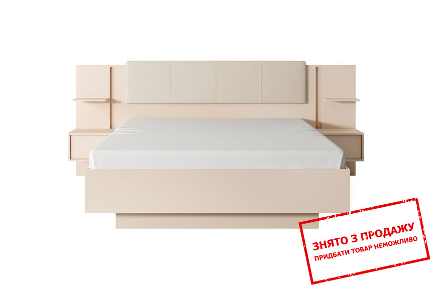 Ліжко (каркас) Perfect Home Даст / Dast 160 з приліжковими тумбами та м'яким ізголів'ям Беж