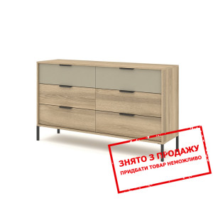 Комод Perfect Home Летто / Letto 6S/153 з 6 шухлядами Дуб терра темний/сірий кам'яний