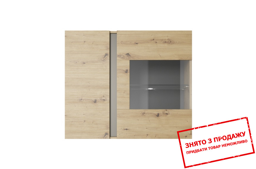 Вітрина навісна Perfect Home Арко / Arco 2-дверна 2D1W/96 Дуб артизан/графіт
