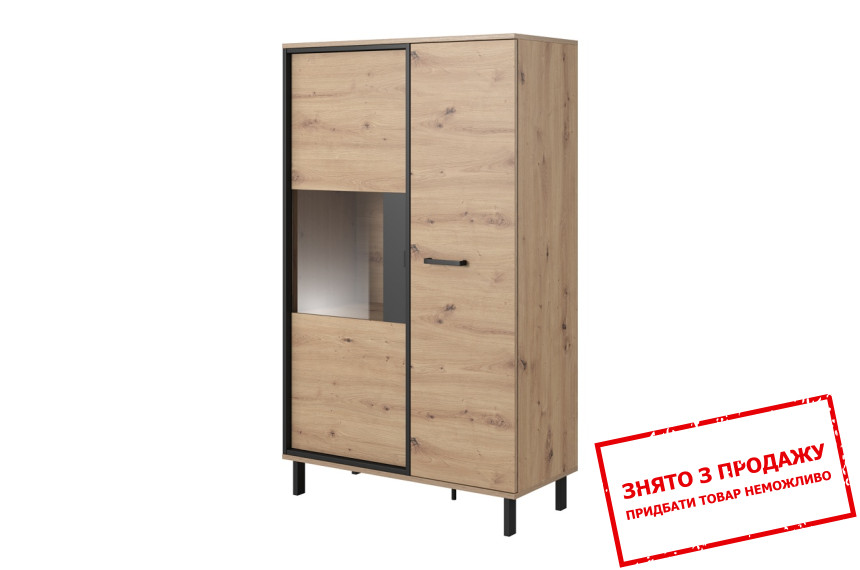 Вітрина низька Perfect Home Нест / Nest 2-дверна 2D1W/90 Дуб артизан/антрацит