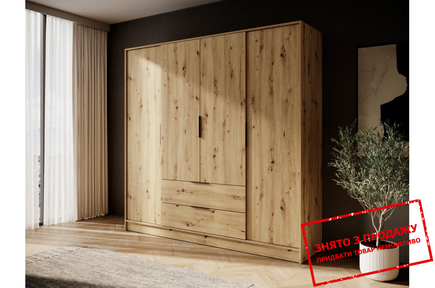 Шафа для одягу Perfect Home Келлі / Kelly 4D 4-дверна Дуб артизан