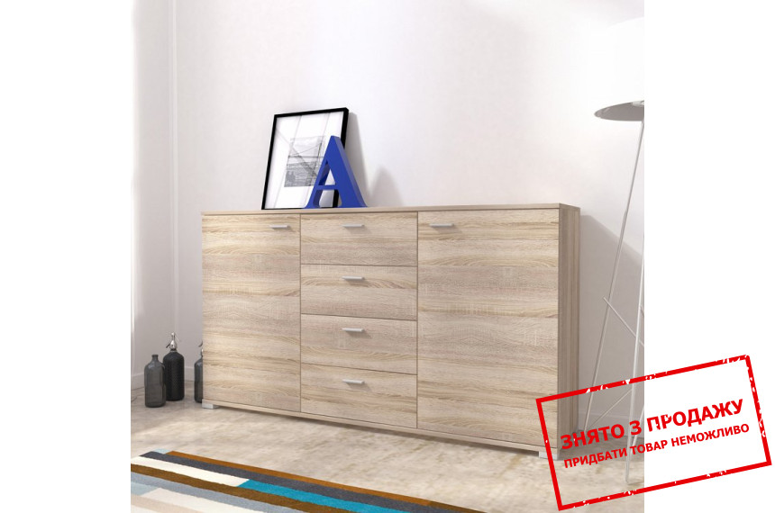 Комод ЕУ / EU Perfect Home 150 2-дверний з 4 шухлядами Дуб сонома