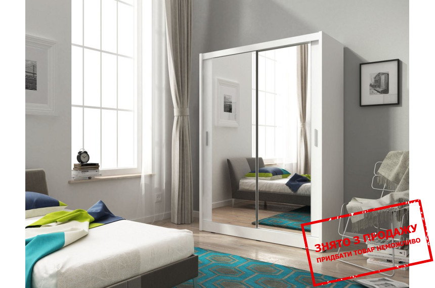 Шафа-купе Perfect Home Мая / Maja 130 2-дверна з подвійним дзеркалом Білий