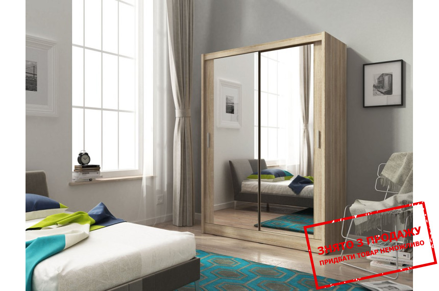 Шафа-купе Perfect Home Мая / Maja 130 2-дверна з подвійним дзеркалом Дуб сонома