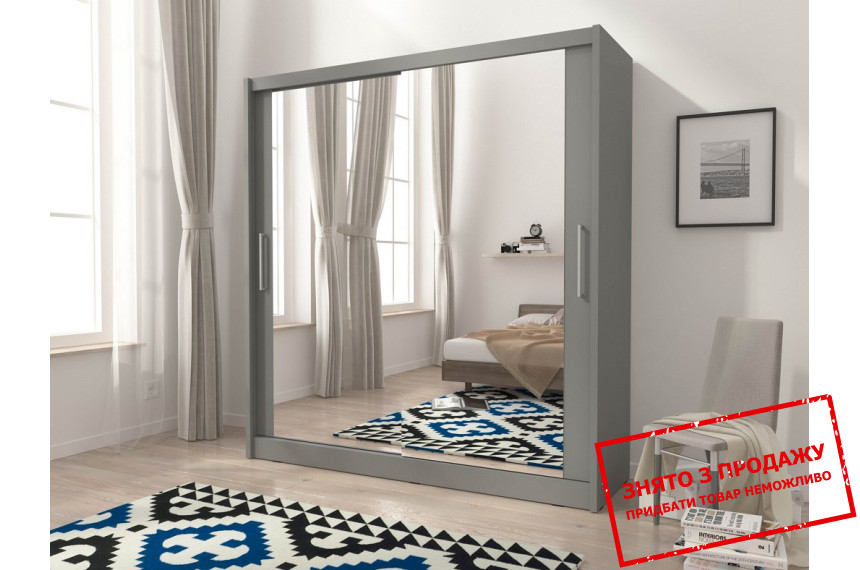 Шафа-купе Perfect Home Мая VI / Maja VI 180 2-дверна з дзеркалом Графіт