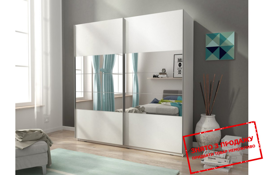 Шафа-купе Perfect Home Міка I / Mika I 200 2-дверна з дзеркалом Білий