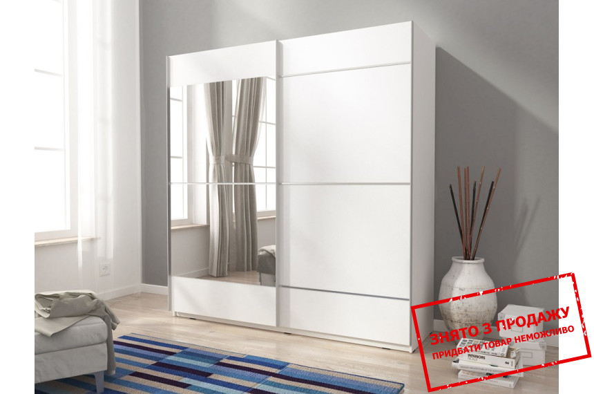 Шафа-купе Perfect Home Міка IV / Mika IV 200 2-дверна з дзеркалом Білий