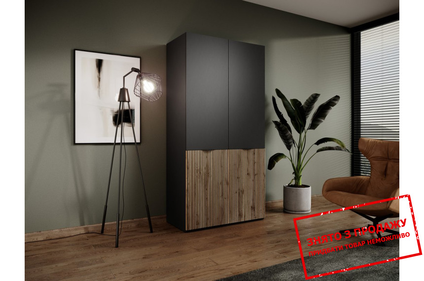 Шафа для одягу Perfect Home Сендбокс / Sandbox SENTO 2-дверна Чорний