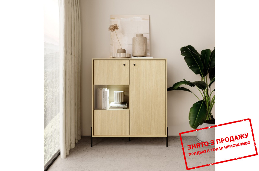 Вітрина Perfect Home Сканді / Scandi 2-дверна 2D1W/103 Дуб сканді/ялиця сканді