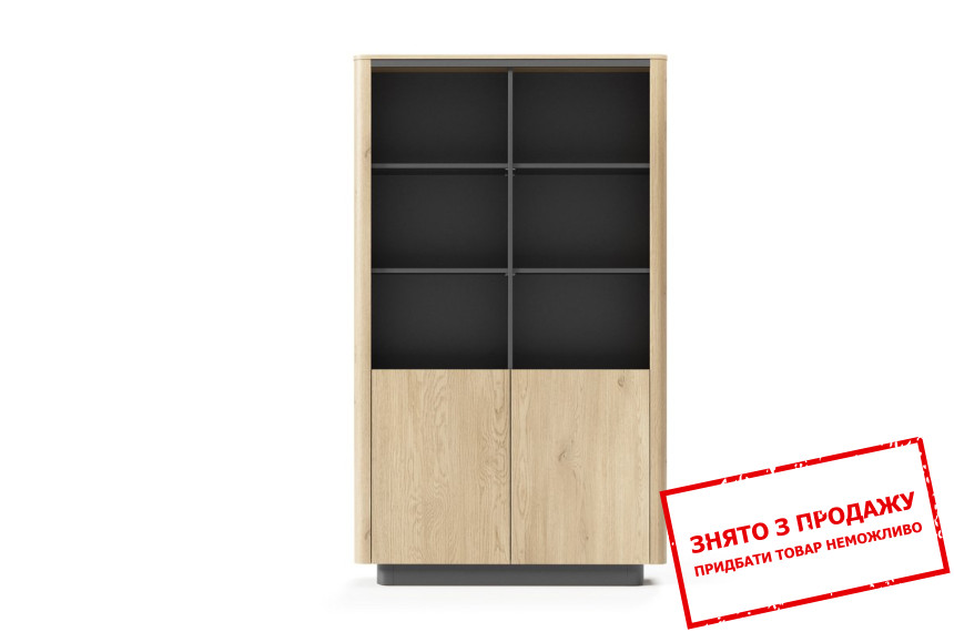 Стелаж Perfect Home Торро / Torro 2D/113 2-дверний Дуб кремона/чорний