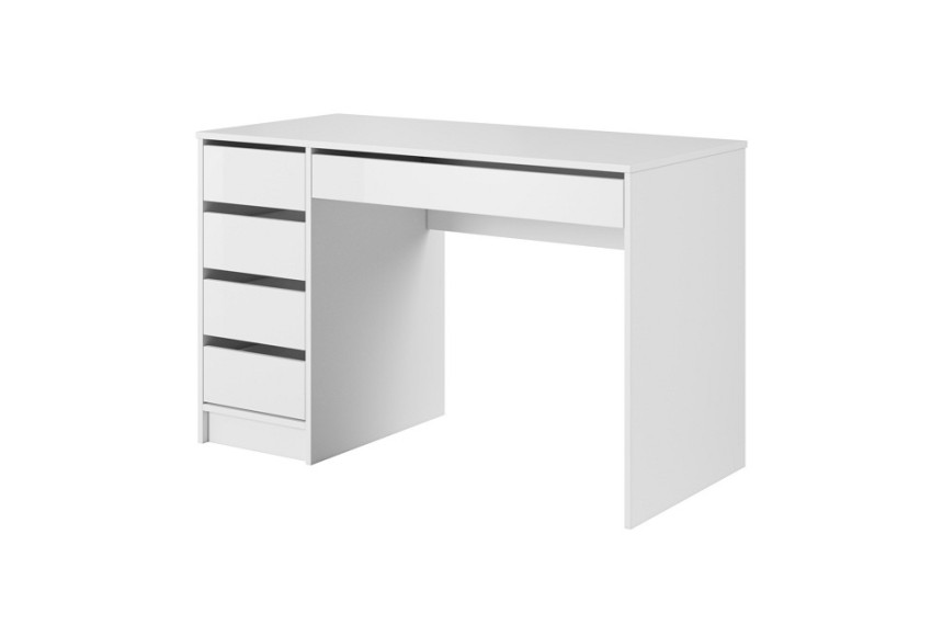 Стіл туалетний письмовий Perfect Home Ада / Ada 5S/120 з 5 шухядами Білий мат