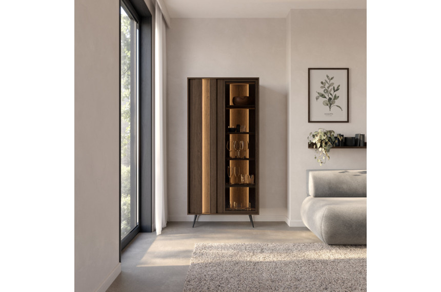 Вітрина з підсвіткою Perfect Home Амаро / Amaro 2D/93 2-дверна Дуб дунін