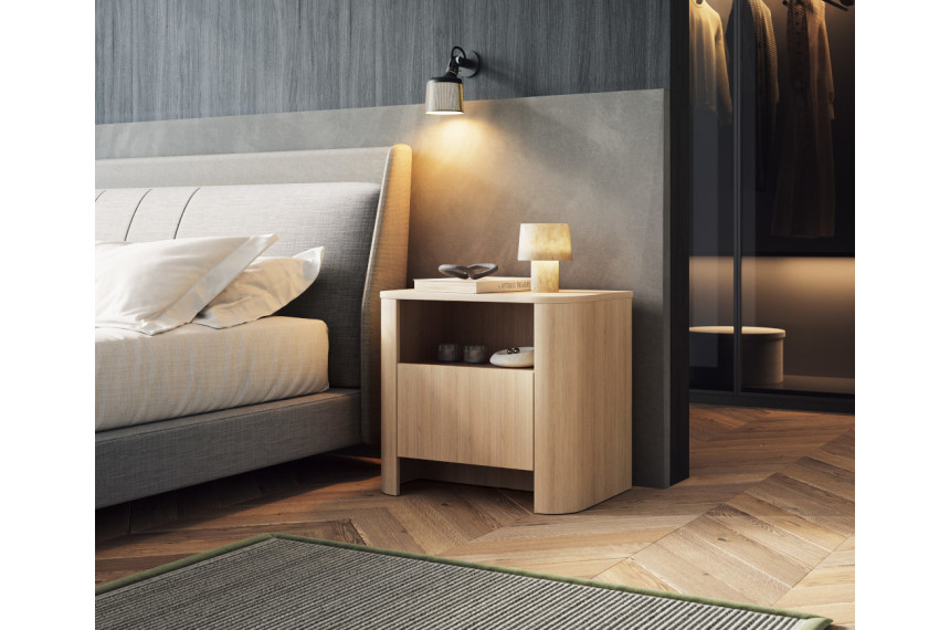 Тумба приліжкова Perfect Home Барі / Bari S58 з 1 шухлядою Дуб віченца