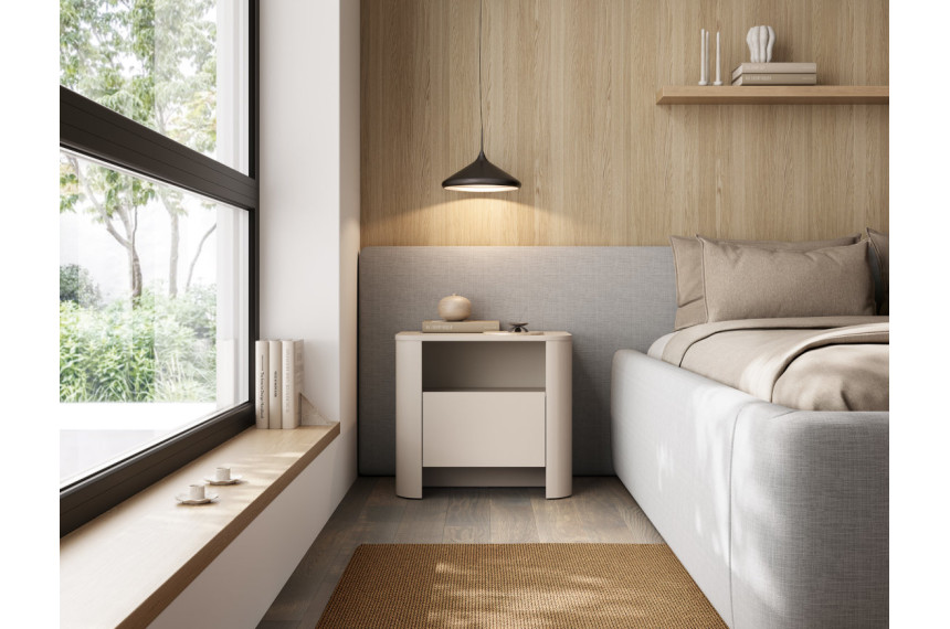 Тумба приліжкова Perfect Home Барі / Bari S58 з 1 шухлядою Кашемір