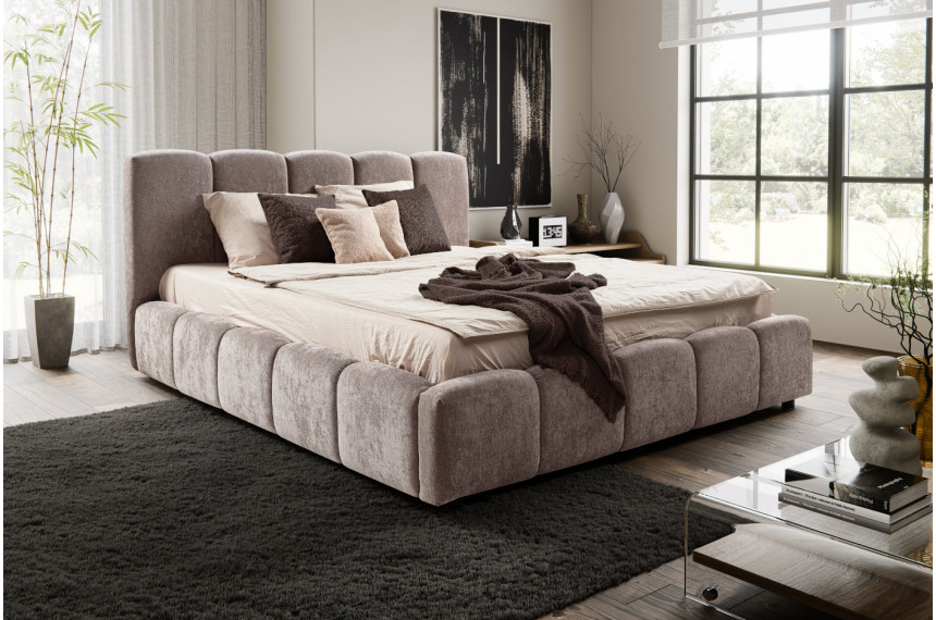 Ліжко (з основою під матрац) Perfect Home Нубія / Nubia 160x200 з м'яким ізголів'ям двоспальне