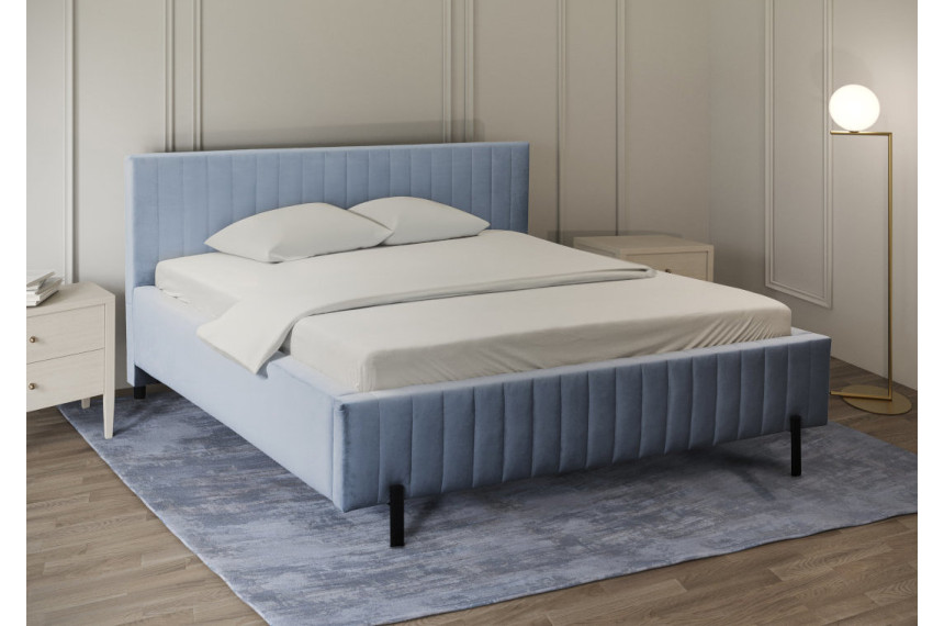 Ліжко (з основою під матрац) Perfect Home Вельвет / Velvet 160x200 з м'яким ізголів'ям двоспальне