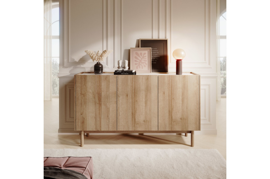 Комод Perfect Home Бохо / Boho K144/83 3-дверний Рів'єра/мармур б'янко