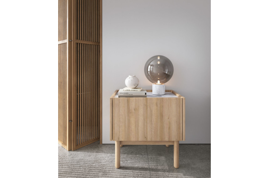 Тумба приліжкова Perfect Home Бохо / Boho S50 1-дверна Рів'єра/мармур б'янко