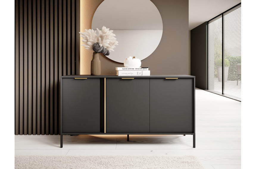 Комод Perfect Home Ларс / Lars 3-дверний 3D/153 Антрацит
