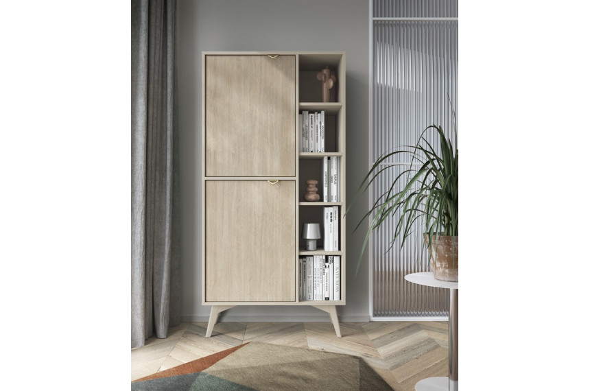 Стелаж Perfect Home Форест / Forest RG80 2-дверний Беж пісочний/ялиця сканді