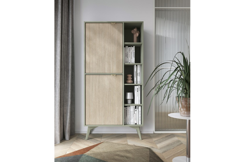 Стелаж Perfect Home Форест / Forest RG80 2-дверний Евкаліпт/ялиця сканді