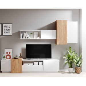 Стінка Perfect Home 3Д / 3D Білий/дуб крафт золоти...