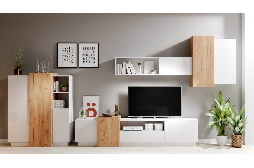 Стінка Perfect Home 3Д / 3D C Білий/дуб крафт золотий
