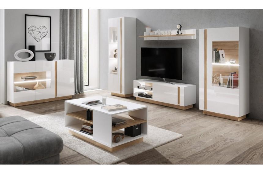 Стінка Perfect Home Арко / Arco B Білий глянець/дуб грандсон