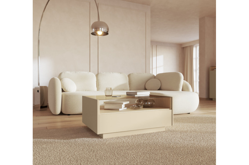 Стіл журнальний Perfect Home Хіро / Hiro 2S/96 з 2 шухлядами Какао/дуб кремона