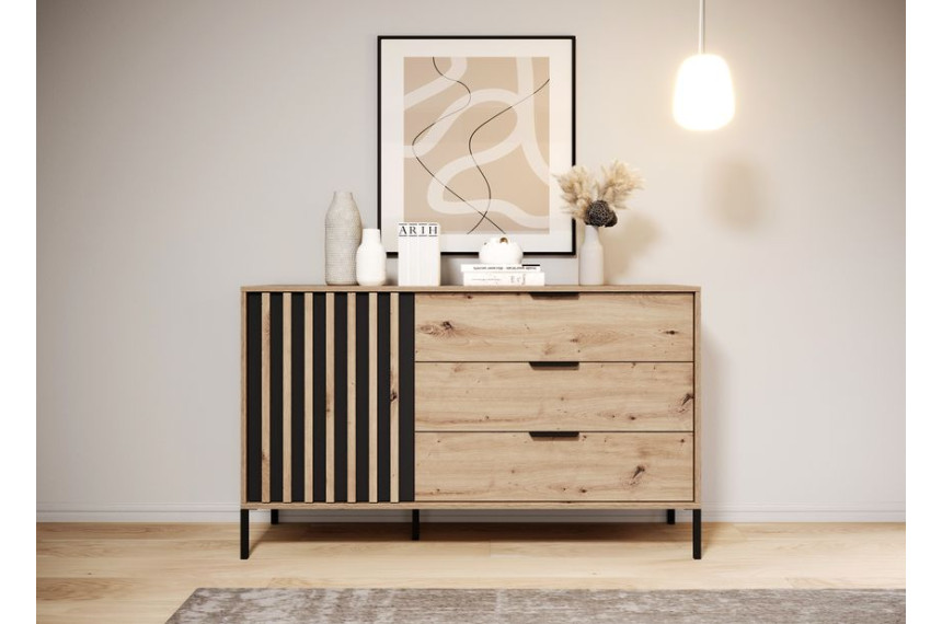 Комод Perfect Home Таллі / Tally 1-дверний з 3 шухлядами 1D3S/138 Дуб артизан/антрацит