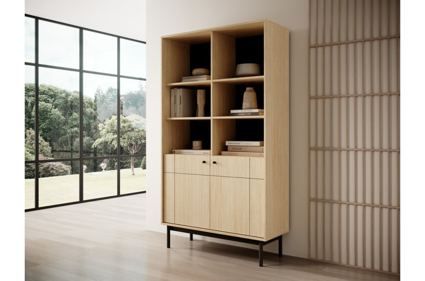 Стелаж Perfect Home Джапанді / Japandi R104 2-дверний Дуб лінеа