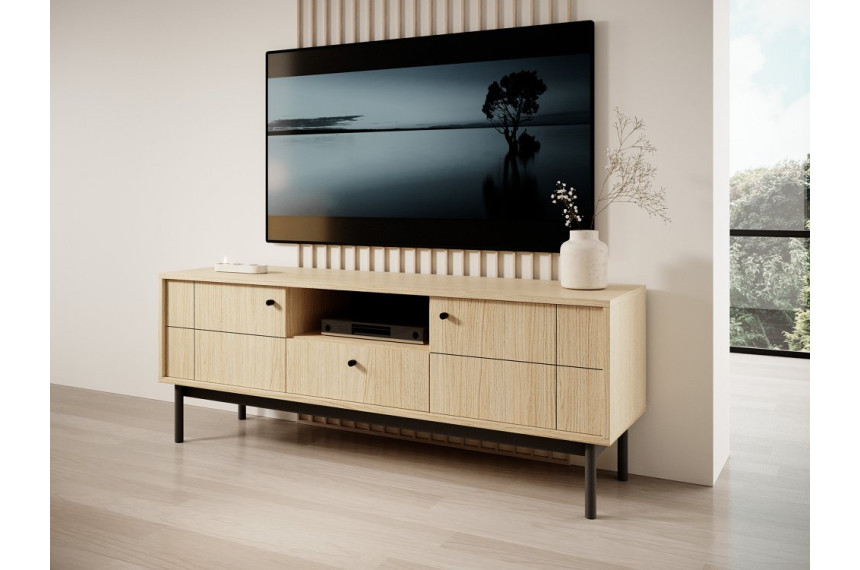 Тумба під ТВ Perfect Home Джапанді / Japandi RTV154 2-дверна з 1 шухядою Дуб лінеа