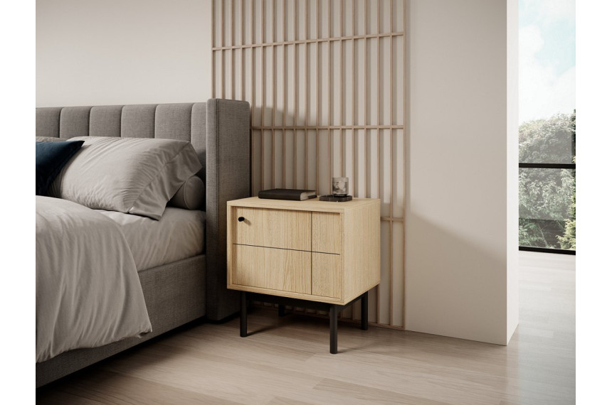 Тумба приліжкова Perfect Home Джапанді / Japandi S54 1-дверна Дуб лінеа