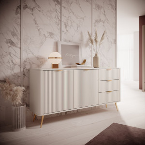 Комод Perfect Home Ланте / Lante 2-дверний з 3 шухлядами і золотими ніжками 2D3S/163 Беж