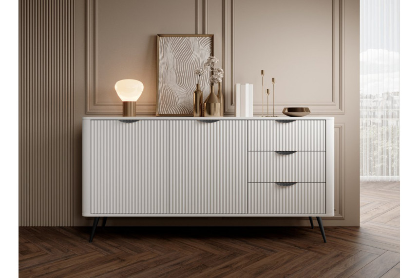 Комод Perfect Home Ланте / Lante 2-дверний з 3 шухлядами і чорними ніжками 2D3S/163 Білий