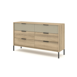 Комод Perfect Home Летто / Letto 6S/153 з 6 шухлядами Дуб терра темний/сірий кам'яний