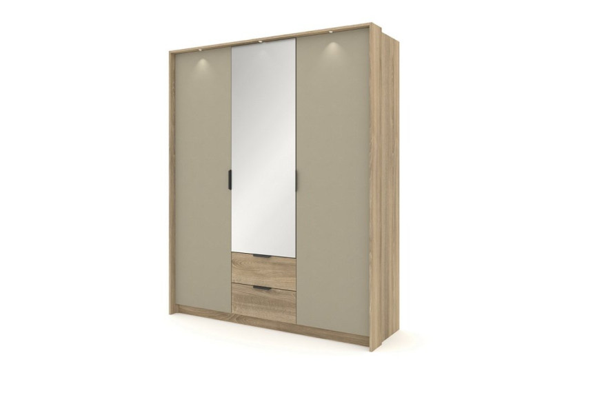 Шафа для одягу Perfect Home Летто / Letto 3D2S/165 3-дверна Дуб терра темний/сірий кам'яний