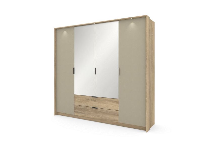 Шафа для одягу Perfect Home Летто / Letto 4D2S/220 4-дверна Дуб терра темний/сірий кам'яний