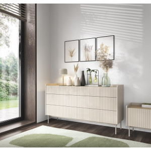 Комод Perfect Home Левел / Level з 6 шухлядами 6S/153 Беж/дуб сканді
