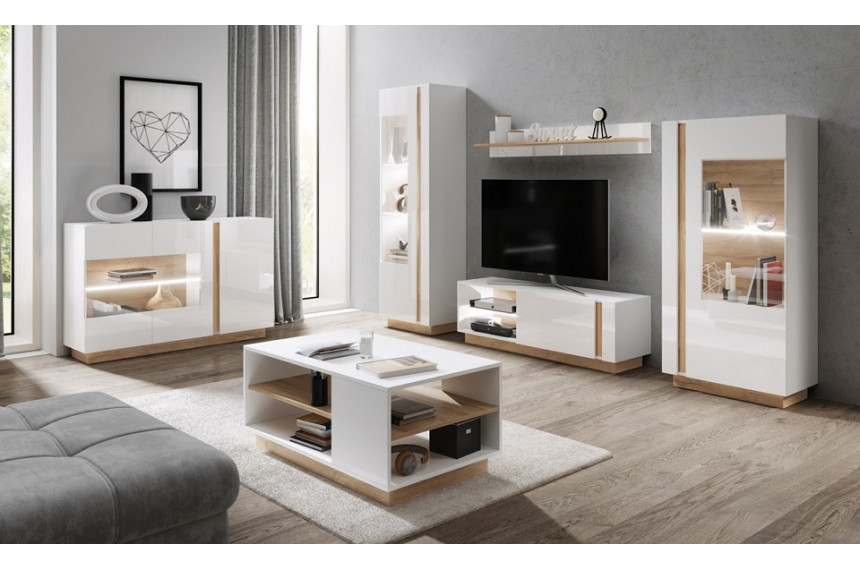 Система Арко / Arco білий глянець/дуб грандсон Perfect Home Польща
