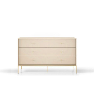 Комод Perfect Home Моно / Mono з 6 шухлядами і золотими ніжками MKS154 Беж пісочний