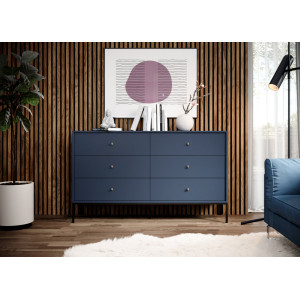 Комод Perfect Home Моно / Mono з 6 шухлядами і чорними ніжками MKS154 Гранат