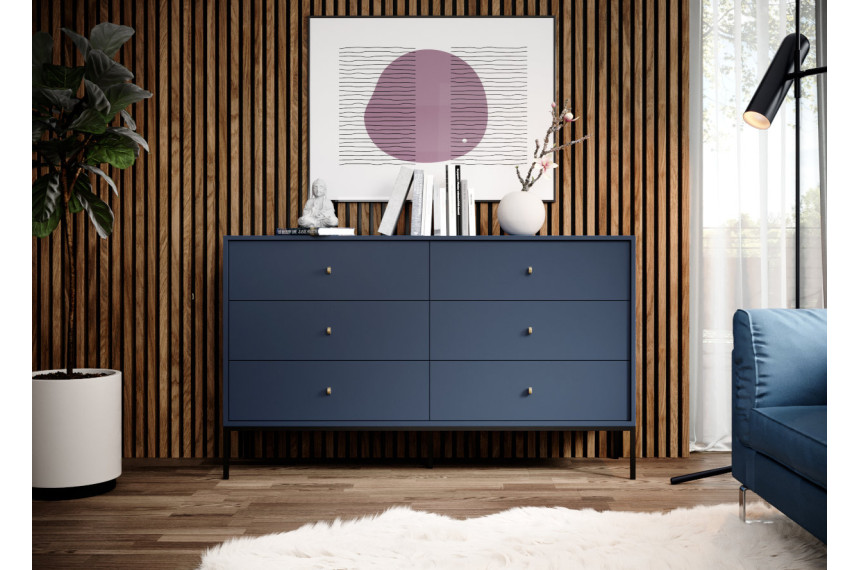 Комод Perfect Home Моно / Mono з 6 шухлядами і чорними ніжками MKS154 Гранат