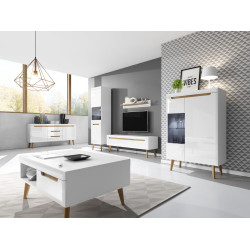 Модульна вітальня Норді / Nordi Білий/білий глянець Perfect Home Польща