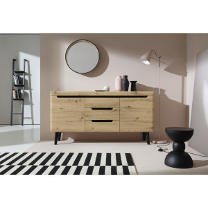Комод Perfect Home Норді / Nordi NKSZ160 2-дверний з 3 шухлядами Дуб артизан